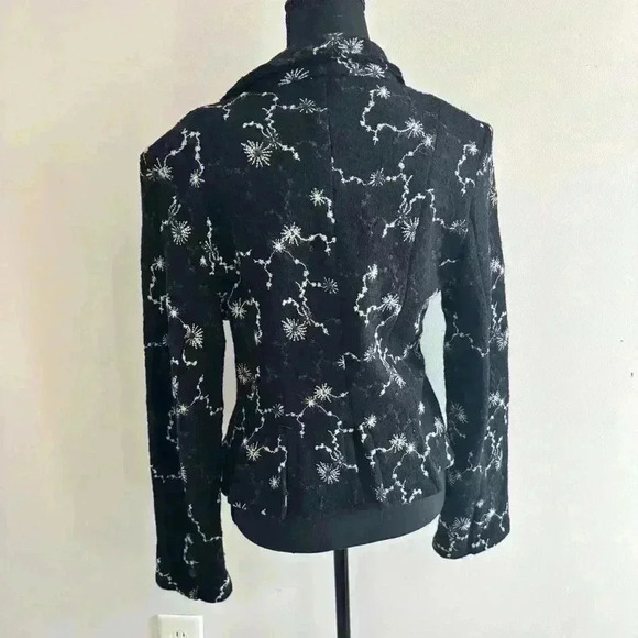 SpiritHouse 100% Wool Made in LA USA Black White Pattern Blazer Size Medium - Picture 4 of 12